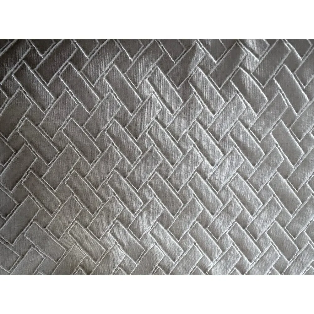 Light Gray Textured Herringbone Shower Curtain Standard 72x72 Polyester Bath